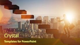  Presentation with career growth - Theme having businesswoman in career growth concept background and a tawny brown colored foreground