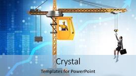  Presentation with career career progression and promotion - Cool new presentation design with businesswoman in career promotion concept backdrop and a light blue colored foreground