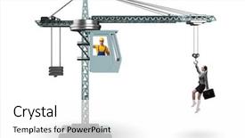  Presentation with career career progression and promotion - Presentation theme consisting of businesswoman in career promotion concept background and a white colored foreground