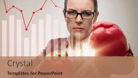  Presentation with competition - Slides featuring businesswoman-in-competition-concept background and a  colored foreground