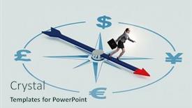  Presentation with trading - Presentation theme having businesswoman-in-currency-trading-concept background and a  colored foreground