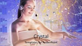  Presentation with data mining - Theme enhanced with businesswoman in data mining concept background and a coral colored foreground