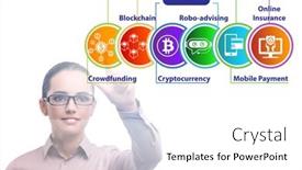  Presentation with fintech financial technology - Amazing slide set having businesswoman-in-financial-technology-fintech backdrop and a white colored foreground