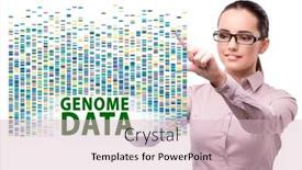  Presentation with genome - PPT theme having businesswoman-in-genome-data-concept background and a lemonade colored foreground