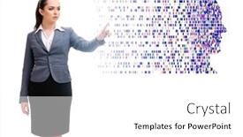  Presentation with genome - Theme having businesswoman-in-genome-data-concept background and a white colored foreground