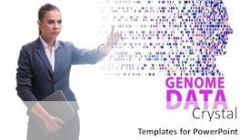  Presentation with genome - Slide set featuring businesswoman-in-genome-data-concept background and a white colored foreground