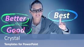  Presentation with best - Presentation theme featuring businesswoman-in-good-better and a  colored foreground