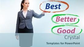  Presentation with best - Slides featuring businesswoman-in-good-better background and a light blue colored foreground