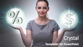  Presentation with interest rate liberalization - Amazing presentation theme having businesswoman in high interest rates backdrop and a dark gray colored foreground