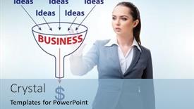  Presentation with ideas - Presentation consisting of businesswoman-in-ideas-generation-concept background and a  colored foreground