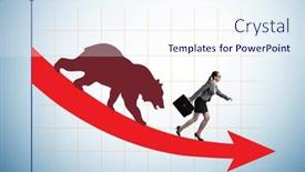  Presentation with market - Slide set featuring businesswoman-in-illustration-of-bearish background and a sky blue colored foreground