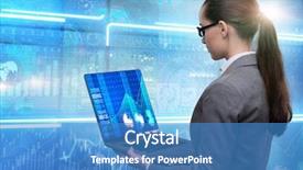  Presentation with trading online - Amazing theme having businesswoman in online stock trading backdrop and a  colored foreground