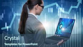 Presentation with trading online - PPT layouts featuring businesswoman in online stock trading background and a  colored foreground