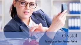  Presentation with pension - PPT layouts consisting of businesswoman-in-pension-savings-concept background and a teal colored foreground