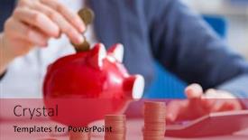  Presentation with pension - Amazing PPT layouts having businesswoman-in-pension-savings-concept backdrop and a red colored foreground