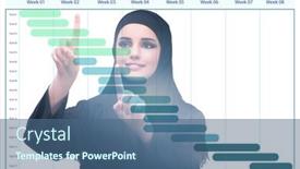  Presentation with project management - Presentation consisting of businesswoman-in-project-management-concept background and a ocean colored foreground