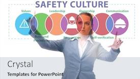  Presentation with culture - Colorful slides enhanced with businesswoman-in-safety-culture-concept backdrop and a light blue colored foreground