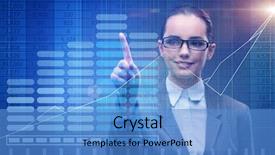  Presentation with stock share - Amazing slides having businesswoman in stock exchange trading backdrop and a  colored foreground