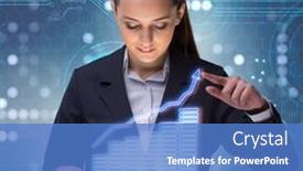  Presentation with stock trading - Presentation enhanced with businesswoman-in-stock-trading-business background and a teal colored foreground