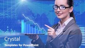  Presentation with stock trading - Theme enhanced with businesswoman-in-stock-trading-business background and a  colored foreground