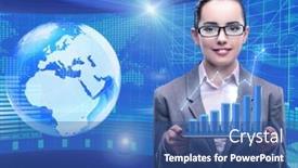  Presentation with stock trading - Slide deck consisting of businesswoman-in-stock-trading-business background and a  colored foreground