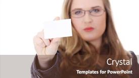  Presentation with christmas empty blank letter - Beautiful PPT theme featuring businesswoman-in-suit-holding-blank backdrop and a tawny brown colored foreground