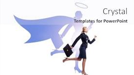  Presentation with hypertension concept - Slide set enhanced with businesswoman-in-the-alter-ego and a white colored foreground