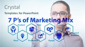  Presentation with marketing - Presentation design with businesswoman-in-the-concept background and a sky blue colored foreground