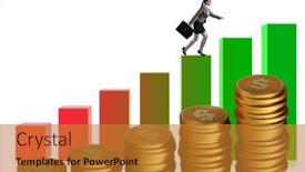  Presentation with growth chart - Presentation theme consisting of businesswoman-in-the-growth-concept background and a  colored foreground