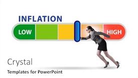  Presentation with inflation - Presentation featuring businesswoman-in-the-high-inflation background and a white colored foreground