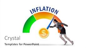  Presentation with inflation - Presentation design having businesswoman-in-the-high-inflation background and a white colored foreground
