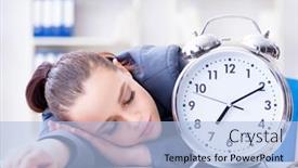  Presentation with time management - Audience pleasing theme consisting of businesswoman-in-time-management-concept backdrop and a light blue colored foreground