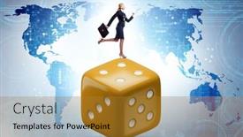  Presentation with uncertainty - Presentation consisting of businesswoman-in-uncertainty-concept background and a gold colored foreground