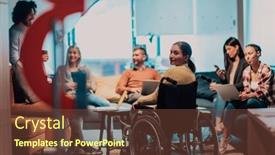  Presentation with agree - Slide deck enhanced with businesswoman-in-wheelchair-having-business background and a tawny brown colored foreground