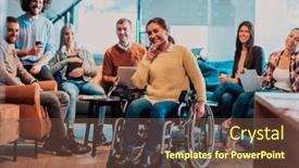  Presentation with agree - Slides with businesswoman-in-wheelchair-having-business background and a tawny brown colored foreground