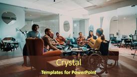  Presentation with agree - Presentation featuring businesswoman-in-wheelchair-having-business background and a tawny brown colored foreground