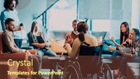  Presentation with agree - Slides having businesswoman-in-wheelchair-having-business background and a tawny brown colored foreground
