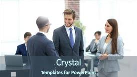  Presentation with how introduce yourself - Slides featuring member service - businesswoman introduce businessman for working background and a ocean colored foreground