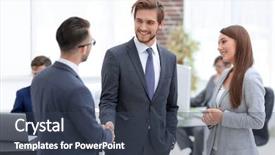  Presentation with working - Slides enhanced with member service - businesswoman introduce businessman for working background and a tawny brown colored foreground