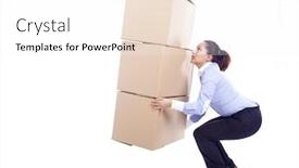  Presentation with boxes - Presentation featuring businesswoman-lifting-card-boxes-isolated background and a white colored foreground