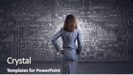  Presentation with chalk - Slides consisting of businesswoman looking at chalk background and a dark gray colored foreground