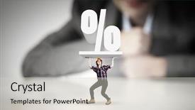  Presentation with woman engineer - Cool new slide set with businesswoman looking at miniature of woman engineer backdrop and a light gray colored foreground