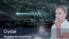  Presentation with looking for their - Slide deck having businesswoman looking away against graph background and a tawny brown colored foreground