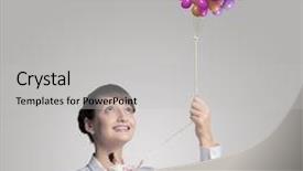  Presentation with periodic table chemistry radon - Presentation design having businesswoman looking from under the table at businesswoman miniature background and a light gray colored foreground