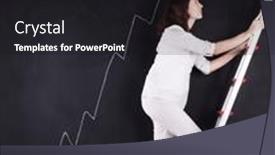  Presentation with moving business - Presentation theme consisting of businesswoman-moving-up-as-theire and a black colored foreground