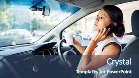  Presentation with mom driving - Presentation theme having lotto flower - hand holding a four leaf background and a  colored foreground.