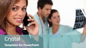  Presentation with car accident cell phone - PPT theme with businesswoman on phone and carers background and a  colored foreground