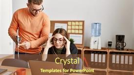  Presentation with overworked - Presentation enhanced with businesswoman-overworked-and-stressed background and a tawny brown colored foreground