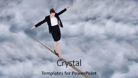  Presentation with composite - Cool new presentation theme with businesswoman performing a balancing act backdrop and a light blue colored foreground