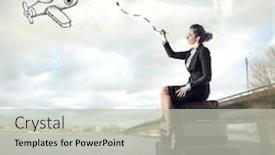  Presentation with planning - Audience pleasing PPT layouts consisting of businesswoman planning to go away backdrop and a light gray colored foreground